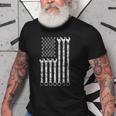 American Flag Mechanic Combination Wrench Gift Mens Old Men T-shirt