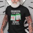Bingo Lover Gifts Grandpa Is My Name Bingo Is My Game Old Men T-shirt Graphic Print Casual Unisex Tee