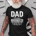 Dad Knows Everything Fathers Day New Name Is Daddy Gift For Mens Old Men T-shirt