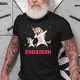 Dadacorn Dabbing Unicorn Dad Unicorn Girl Daddy Birthday Old Men T-shirt