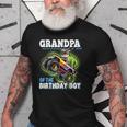 Grandpa Of The Birthday Boy Dinosaur Monster Truck Birthday Old Men T-shirt