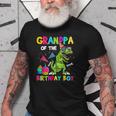 Grandpa Of The Birthday Boy Trex Dinosaur Birthday Old Men T-shirt