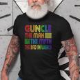 Guncle The Man Myth Bad Influence Gay Uncle Godfather Gift For Mens Old Men T-shirt