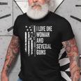 I Love One Woman And Several Guns Husband Dad Gun Back Old Men T-shirt