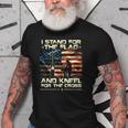 I Stand For The Flag And Kneel For The Cross Military Old Men T-shirt