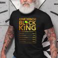 Junenth Black King Melanin Dad Fathers Day Men Fathers Old Men T-shirt