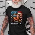 Shar Pei Dad American Flag 4Th Of July Dog Fathers Day Gift For Mens Old Men T-shirt