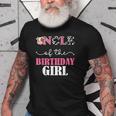 Uncle Of The Birthday For Girl Cow Farm 1St Birthday Cow Old Men T-shirt