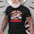 Uncle Sam Unicorn 4Th Of July American Flag Patriotic Usa Old Men T-shirt