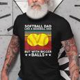 Vintage Softball Dad Like A Baseball Dad Us Flag Fathers Day Old Men T-shirt