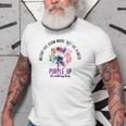 Floral Purple Up For Military Kids Month Military Child Old Men T-shirt
