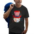 Baseball Uncle Sam 4Th Of July Boys American Flag Old Men T-shirt