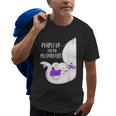 Purple Up For The Military Kids Month Funny Elephant Ribbon Old Men T-shirt