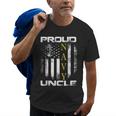 Vintage Proud Navy Uncle With American Flag Gift Old Men T-shirt