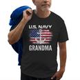 Vintage Us Navy With American Flag For Grandma Gift Old Men T-shirt
