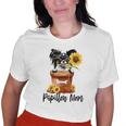 Sunflower Papillon Mom Dog Lover Old Women T-shirt