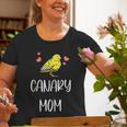 Canary Mom Leaf Pattern Cool Fowl Finch Pet Bird Lover Old Women T-shirt Gifts for Old Women