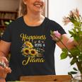 Happiness Is Being A Nana Sunflower Lovers Mom Grandma Old Women T-shirt Gifts for Old Women