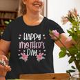Happy Flowers Cute Mom Mommy Mama Aunt Grandma Old Women T-shirt Gifts for Old Women