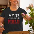 My Heart Is On That Field Soccer Mom Grandma Old Women T-shirt Gifts for Old Women