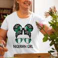 Nigerian Girl Messy Hair Nigeria Pride Patriotic Womens Kids Old Women T-shirt Gifts for Old Women