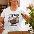 Peace Love Football Nannie Life Mom Grandma Leopard Old Women T-shirt Gifts for Old Women