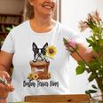 Sunflower Boston Terrier Mom Dog Lover Old Women T-shirt Gifts for Old Women