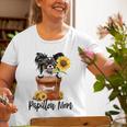 Sunflower Papillon Mom Dog Lover Old Women T-shirt Gifts for Old Women