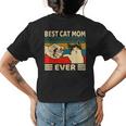 Best Cat Mom Ever Fist Bump Girls Vintage Funny Cat Mama Womens Back Print T-shirt