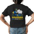Proud Grandma Down Syndrome Awareness Blue Yellow Ribbon Women's T-shirt Back Print
