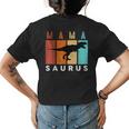 Vintage Mamasaurus Family Mama Saurus Dinosaurs Grandma Grab Women's T-shirt Back Print