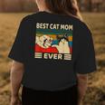 Best Cat Mom Ever Fist Bump Girls Vintage Funny Cat Mama Womens Back Print T-shirt Funny Gifts
