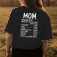 Funny Mothers Day Best Mother Ever Mom Nutrition Facts Womens Back Print T-shirt Funny Gifts