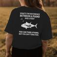 Funny Piano Tuna Fish Music Sarcastic Joke Womens Back Print T-shirt Unique Gifts