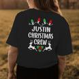 Justin Name Gift Christmas Crew Justin Womens Back Print T-shirt Funny Gifts