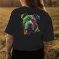 Pit Bull Mom Dog Lover Colorful Artistic Pitbull Owner Women Women's Crewneck Short Sleeve Back Print T-shirt Personalized Gifts