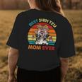 Vintage Retro Best Shih Tzu Mom Ever Cute Dog Headband Womens Back Print T-shirt Funny Gifts