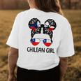 Chilean Girl Messy Hair Chile Pride Patriotic Womens Kids Women's T-shirt Back Print Unique Gifts