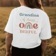 Grandma Of Miss Onederful Boho Rainbow First Birthday Women's T-shirt Back Print Unique Gifts