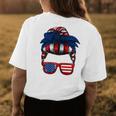 Messy Bun American Flag 4Th Of July Patriotic Mom Women's T-shirt Back Print Unique Gifts