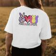 Peace Love Peeps Easter Bunny Womens Kids Teacher Women's T-shirt Back Print Unique Gifts