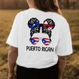 Puerto Rican Girl Messy Hair Puerto Rico Pride Womens Kids Women's T-shirt Back Print Unique Gifts