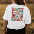 Retro Groovy Happy Last-Day Of School Leopard Teacher Kids Womens Back Print T-shirt Unique Gifts