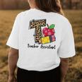 T Is For Teacher Assistant Leopard Apple Pencil Womens Women's T-shirt Back Print Unique Gifts
