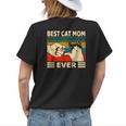 Best Cat Mom Ever Fist Bump Girls Vintage Funny Cat Mama Womens Back Print T-shirt Gifts for Her