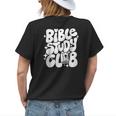 Bible Study Club Groovy Religious Christian Hippie Womens Back Print T-shirt Gifts for Her