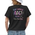 Dear Parents Tag Youre It Love Teacher Groovy Funny Teacher Womens Back Print T-shirt Gifts for Her