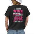I Drink Wine Because My Doctor Said Winemaker Women's T-shirt Back Print Gifts for Her