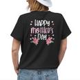 Happy Flowers Cute Mom Mommy Mama Aunt Grandma Women's T-shirt Back Print Gifts for Her
