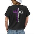 My God Is Stronger Than Pancreatic Cancer Awareness Warrior Womens Back Print T-shirt Gifts for Her